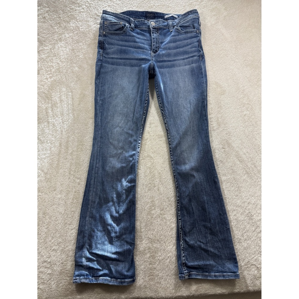 Daytrip Womens Virgo Bootcut Stretch Blue Denim Jeans 34L Meas: 35x32